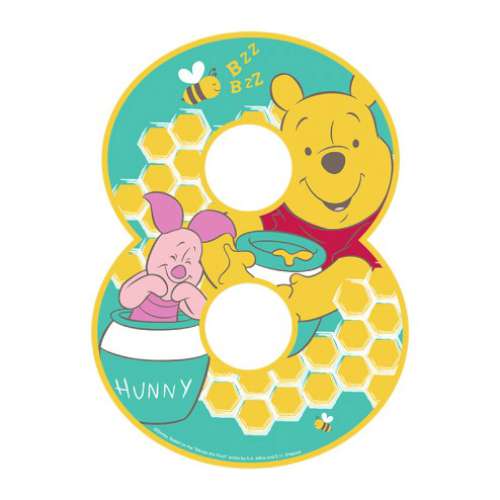 Winnie The Pooh Number 8 Edible Icing Image - Click Image to Close